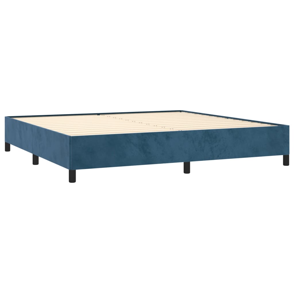 vidaXL Cadre de lit sans matelas bleu foncé 200x200 cm velours