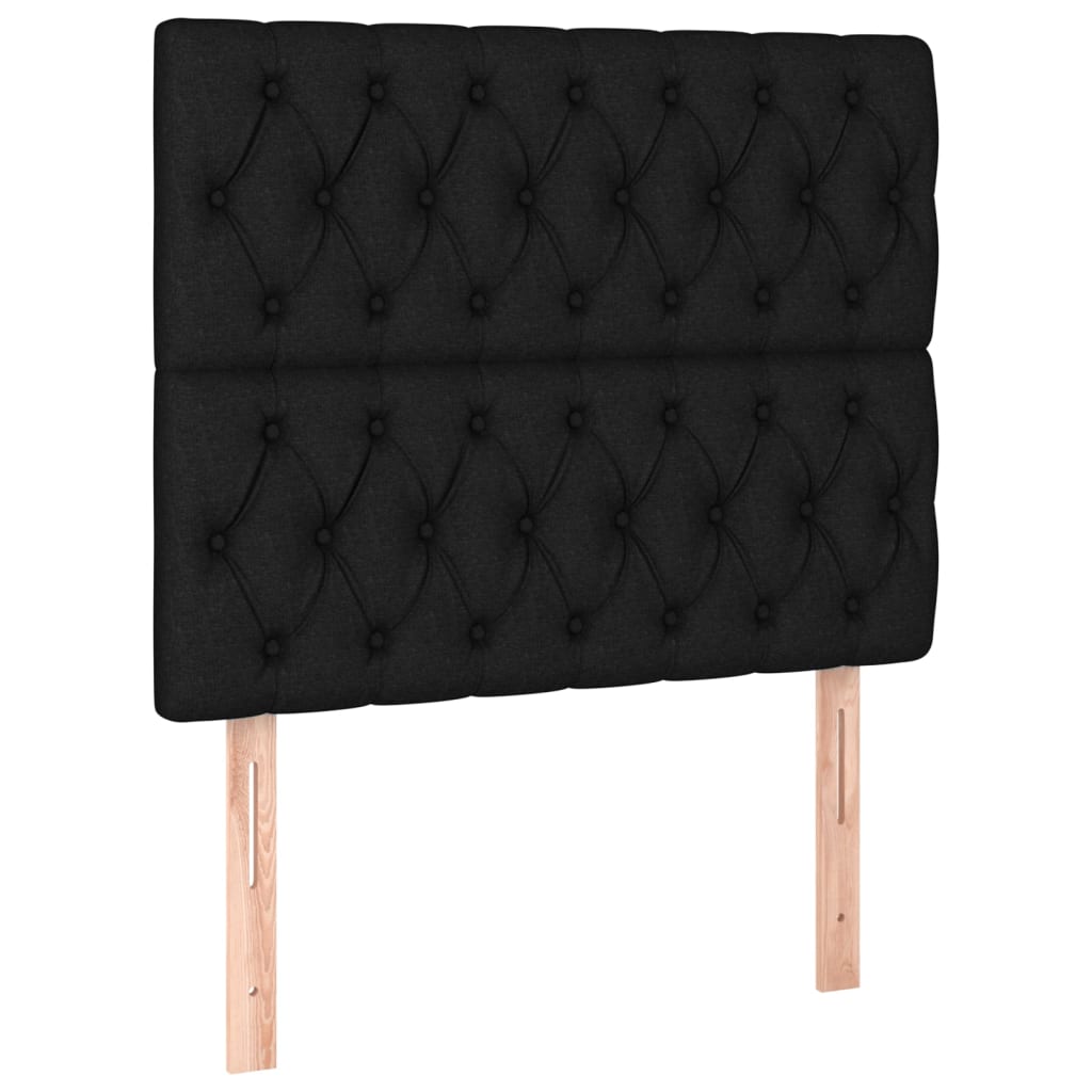 vidaXL Têtes de lit 2 pcs Noir 90x7x78/88 cm Tissu