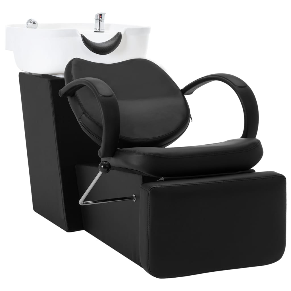 vidaXL Chaise de salon avec lavabo Noir et blanc Similicuir
