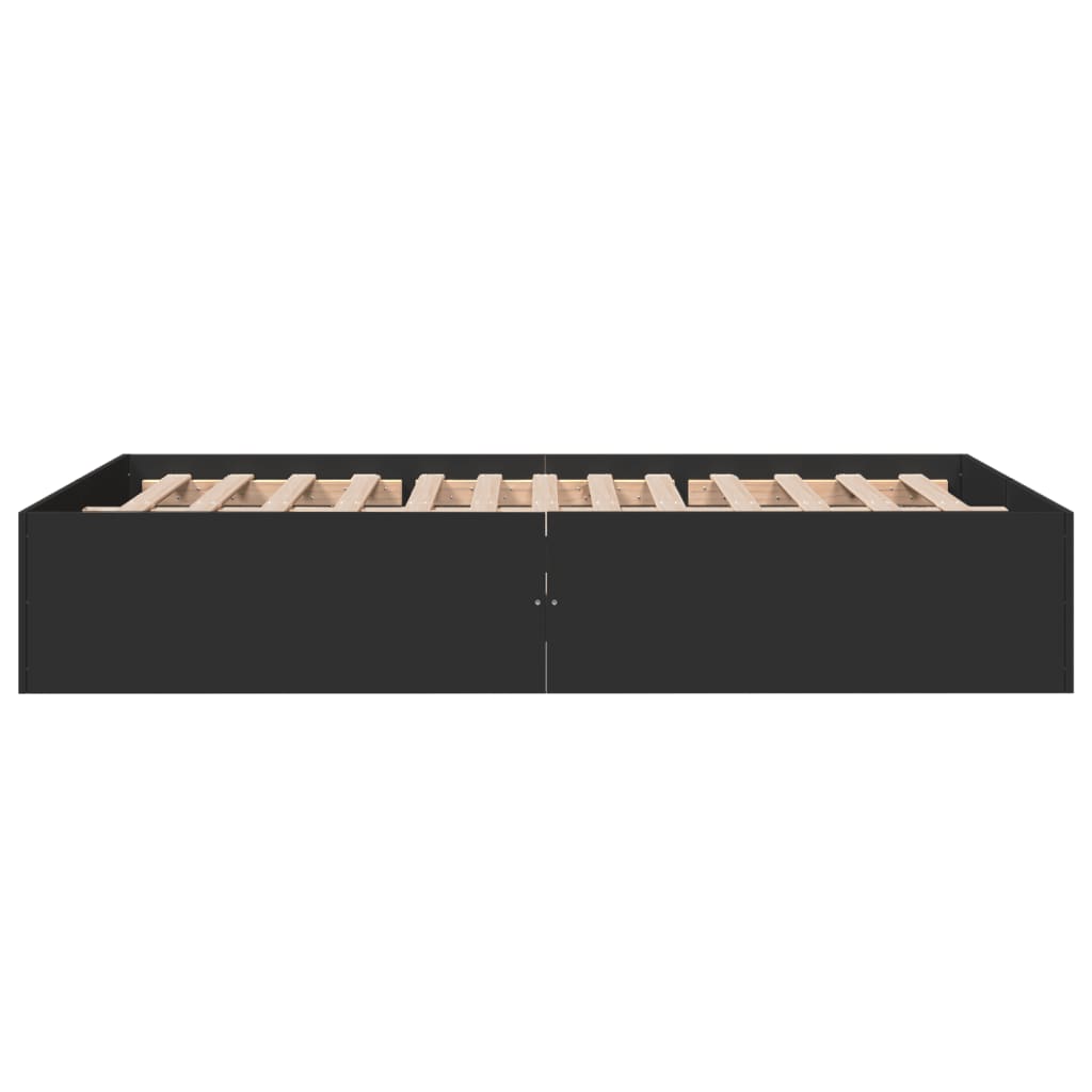 vidaXL Cadre de lit sans matelas noir 135x190 cm