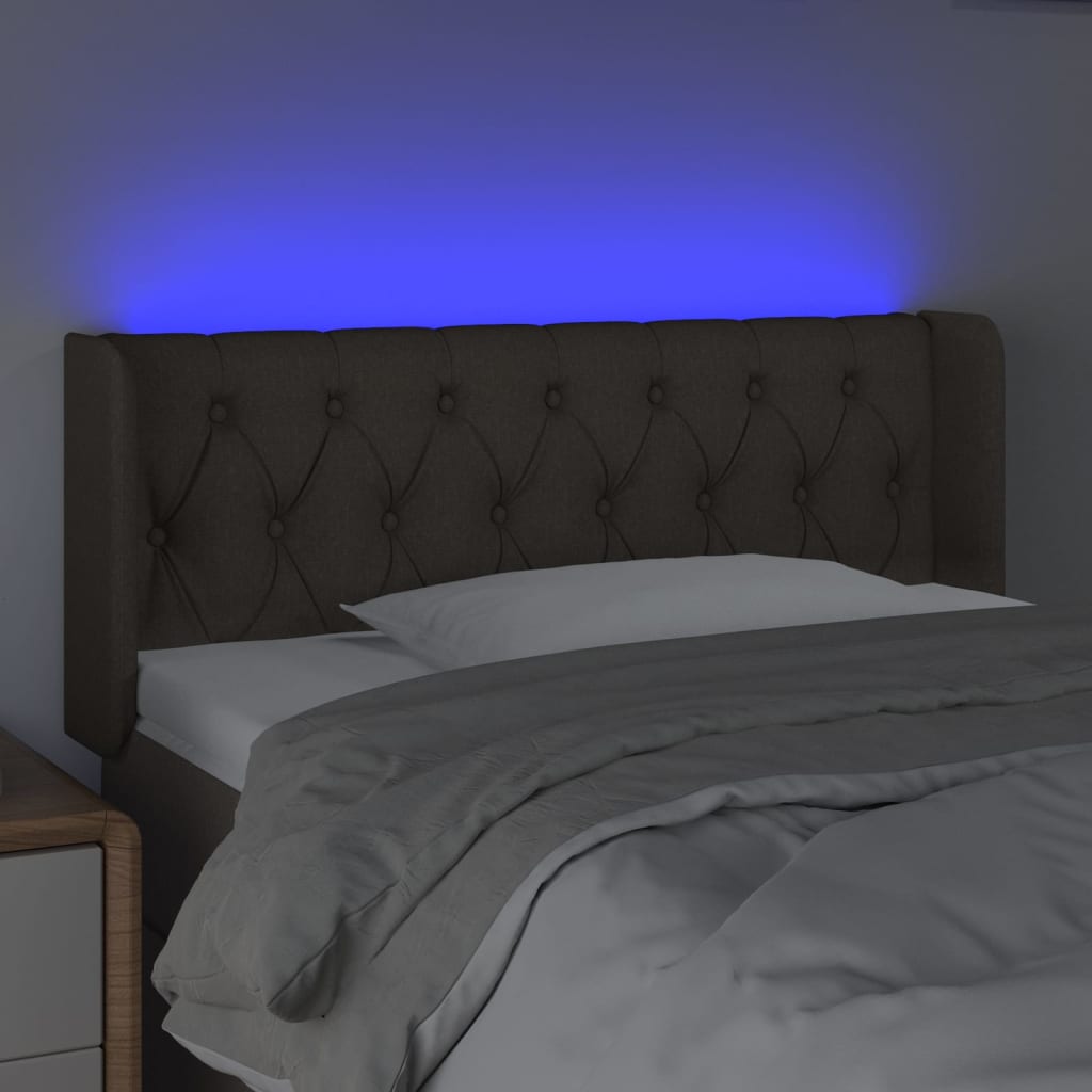 vidaXL Tête de lit à LED Taupe 93x16x78/88 cm Tissu