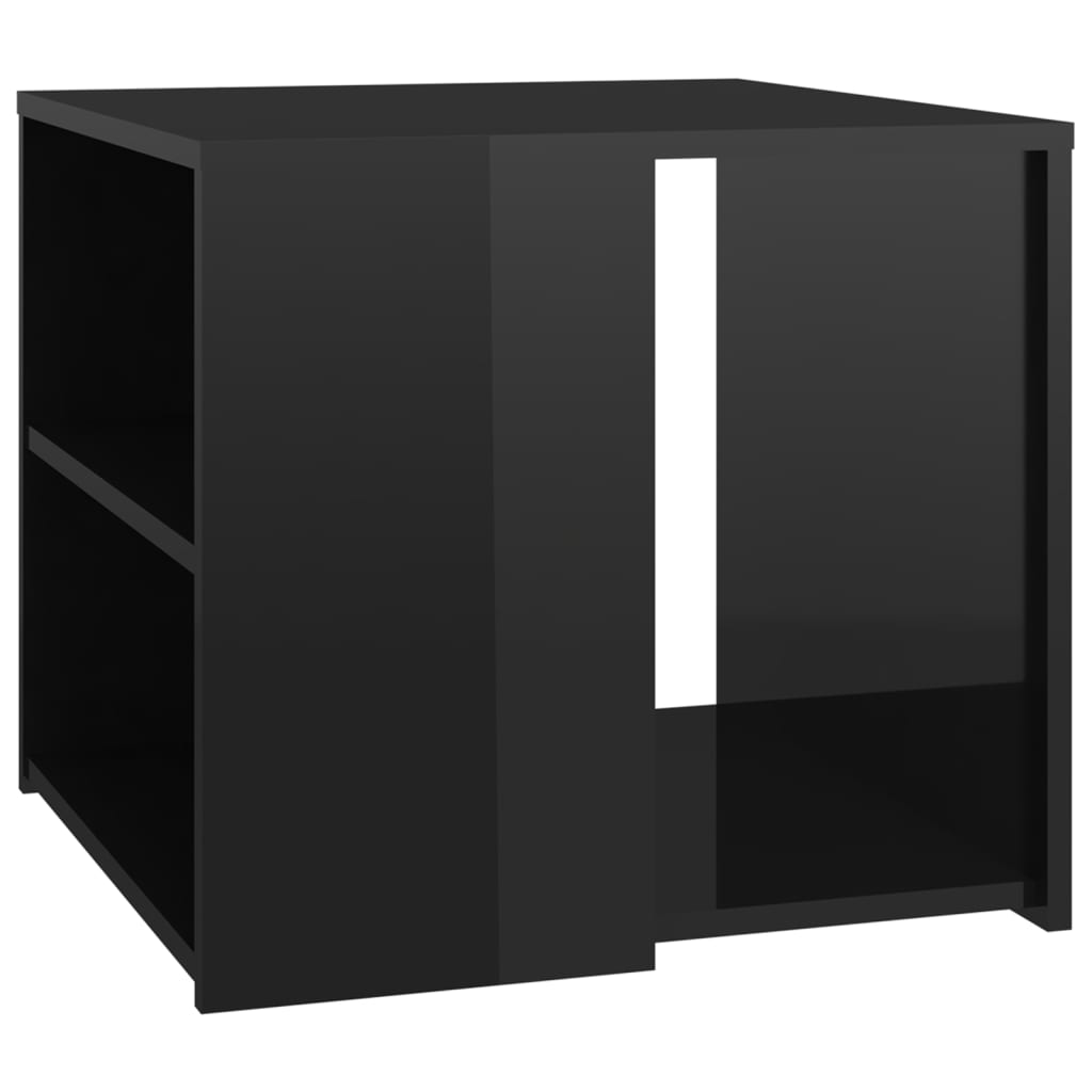 vidaXL Table d'appoint noir brillant 50x50x45 cm bois d'ingénierie