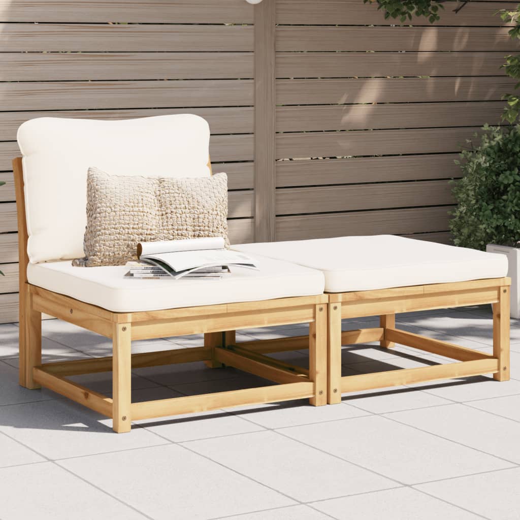 vidaXL Salon de jardin 3 pcs avec coussins bois massif d'acacia