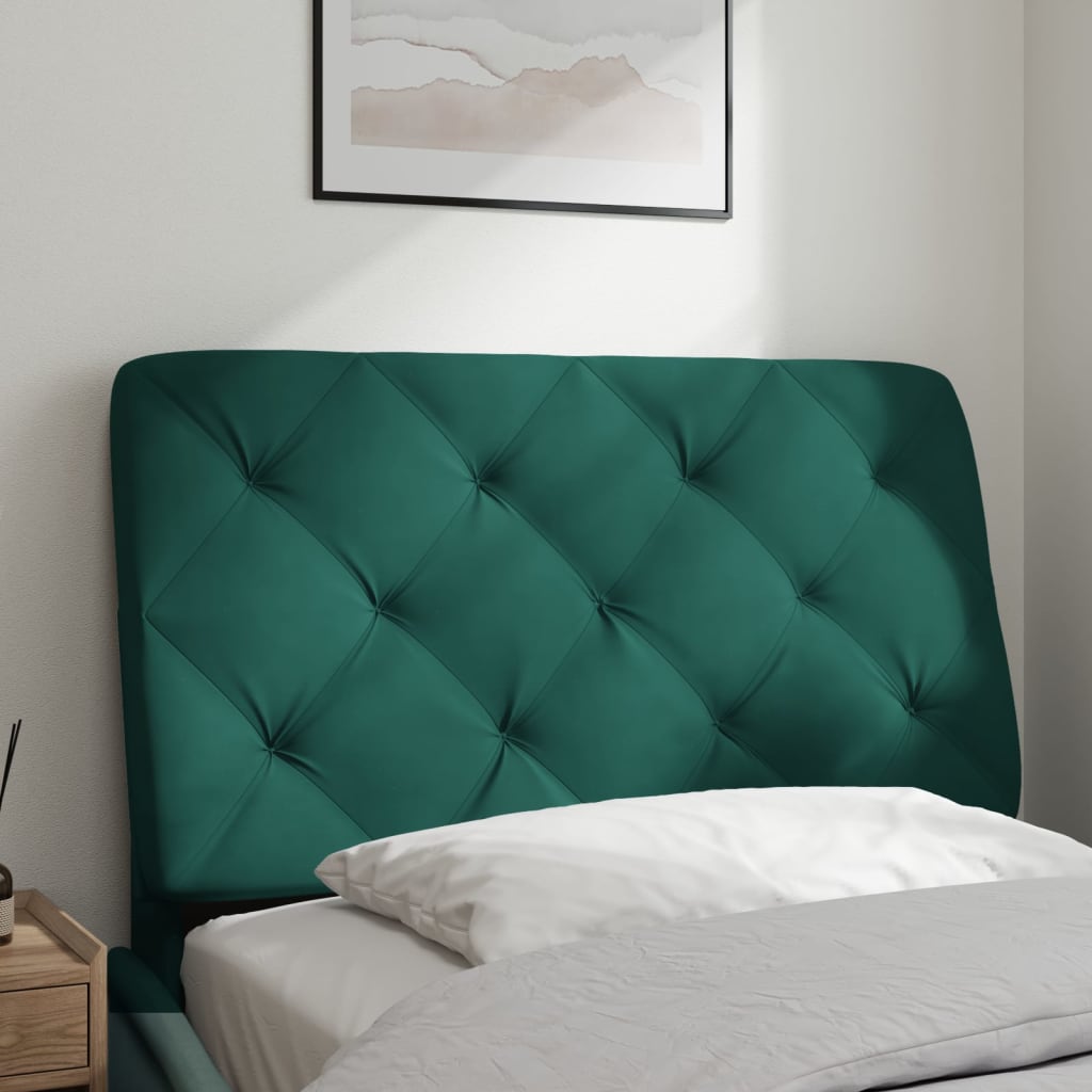 vidaXL Coussin de tête de lit vert foncé 80 cm velours