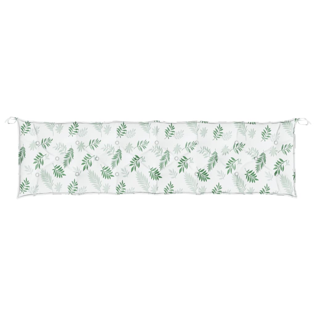 vidaXL Coussin de banc de jardin motif de feuilles 200x50x7 cm tissu