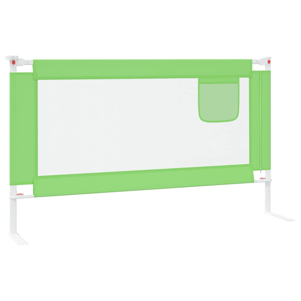 vidaXL Barrière de sécurité de lit d'enfant Vert 140x25 cm Tissu