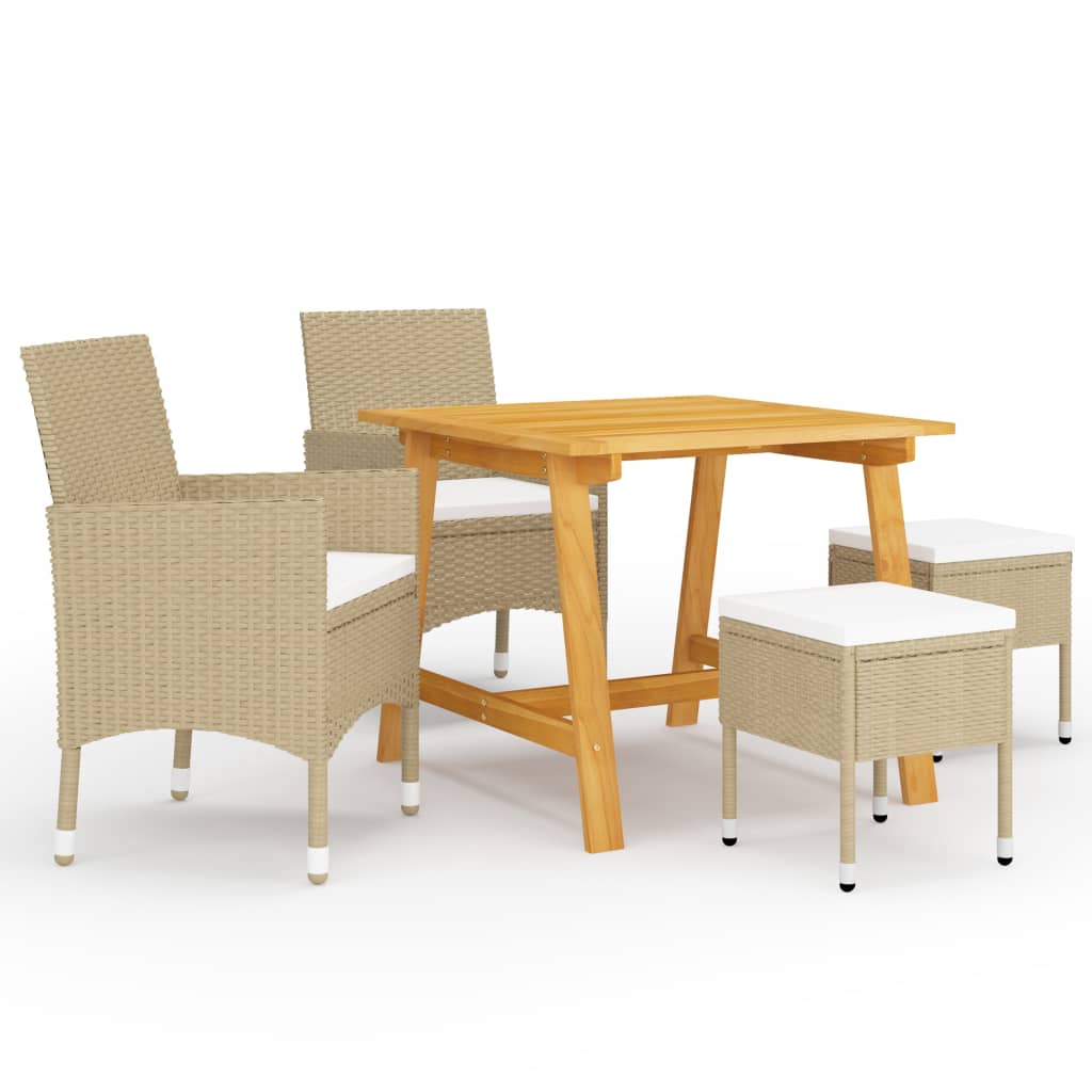 vidaXL Ensemble de salle à manger de jardin 5 pcs Beige