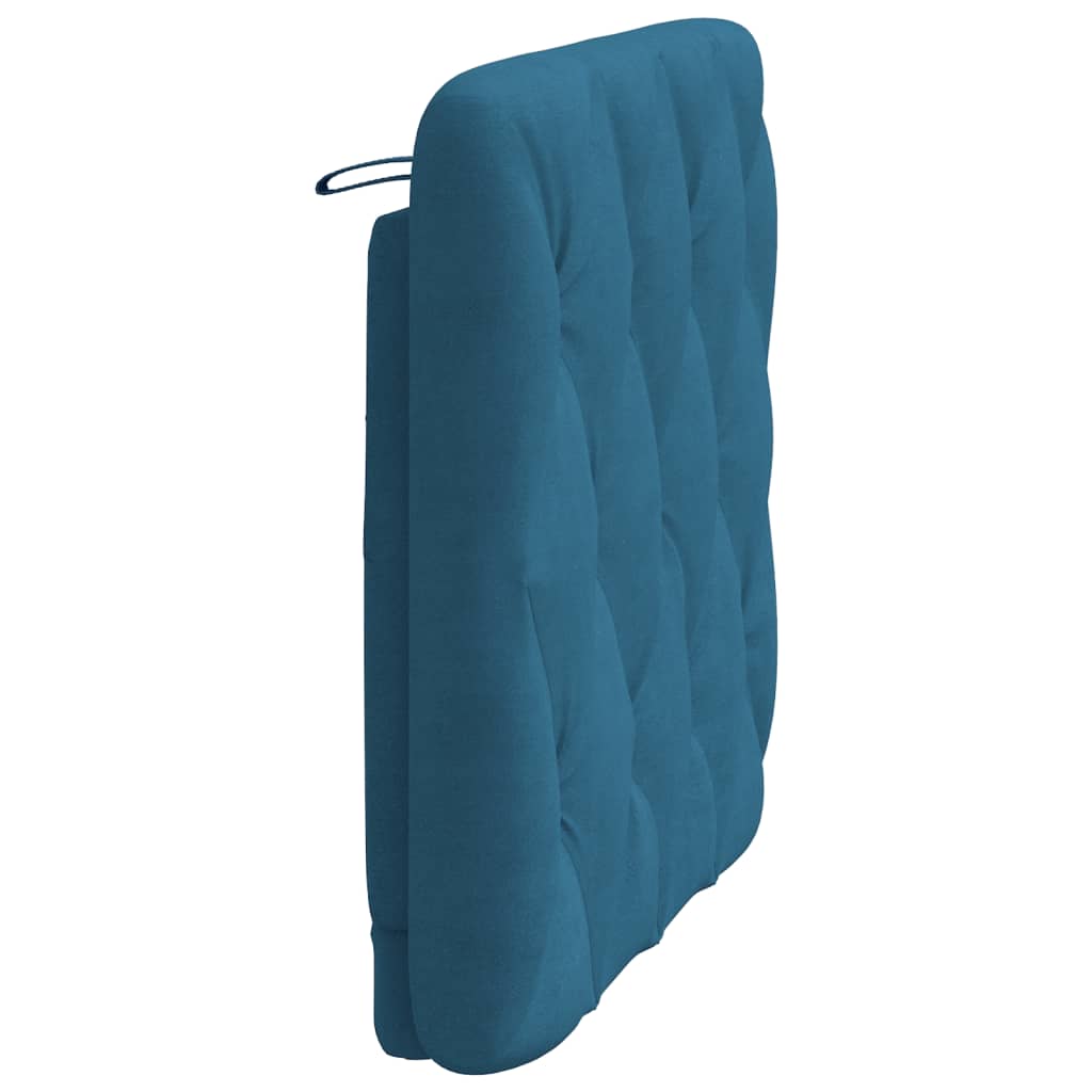 vidaXL Coussin de tête de lit bleu 80 cm velours