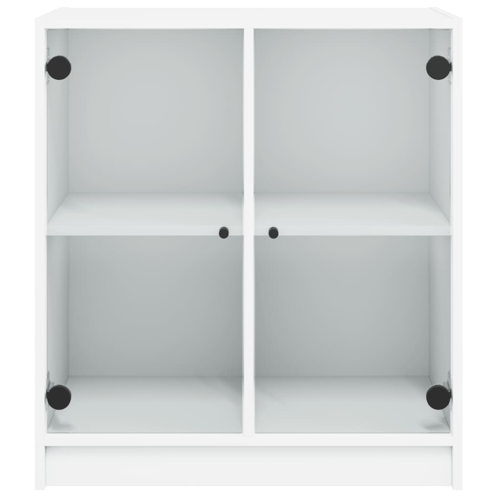 vidaXL Armoire latérale avec portes en verre blanc 68x37x75,5 cm