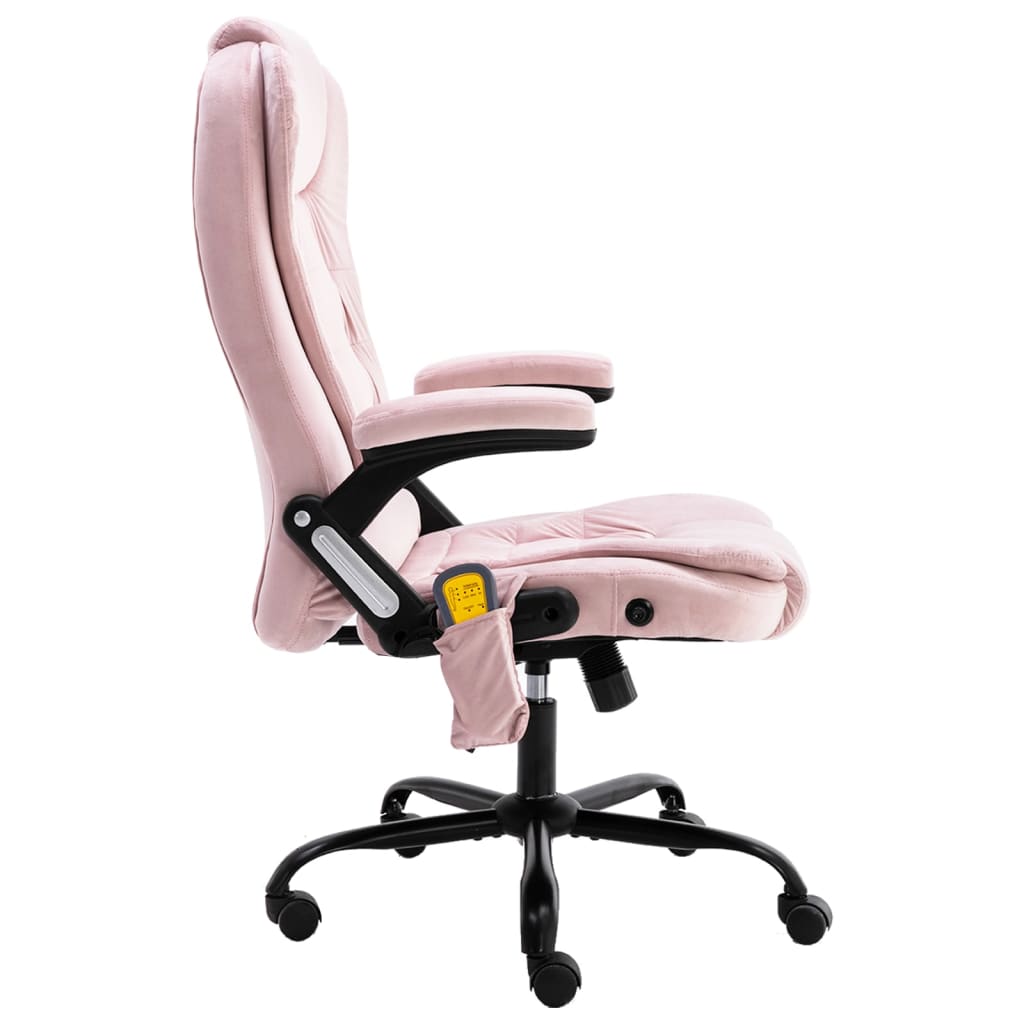 vidaXL Chaise de bureau de massage Rose Velours