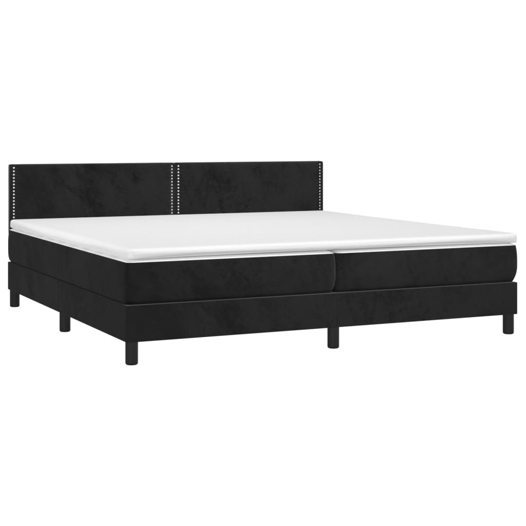 vidaXL Sommier à lattes de lit avec matelas et LED Noir 200x200 cm