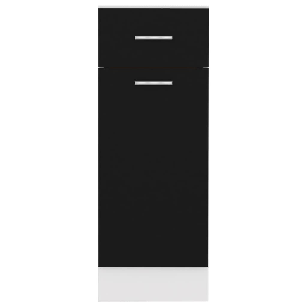 vidaXL Armoire de plancher à tiroir Noir 30x46x81,5 cm Aggloméré