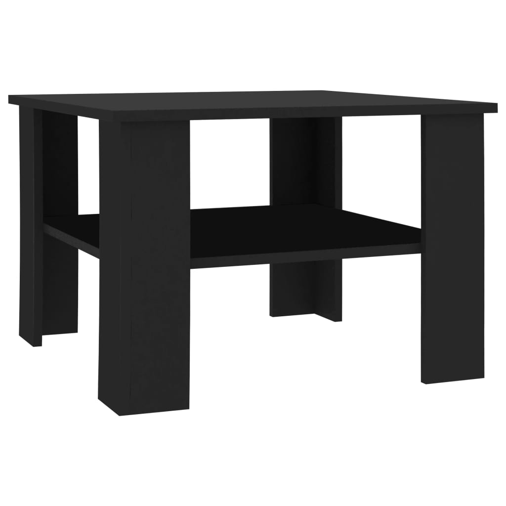 vidaXL Table basse Noir 60x60x42 cm Bois d’ingénierie
