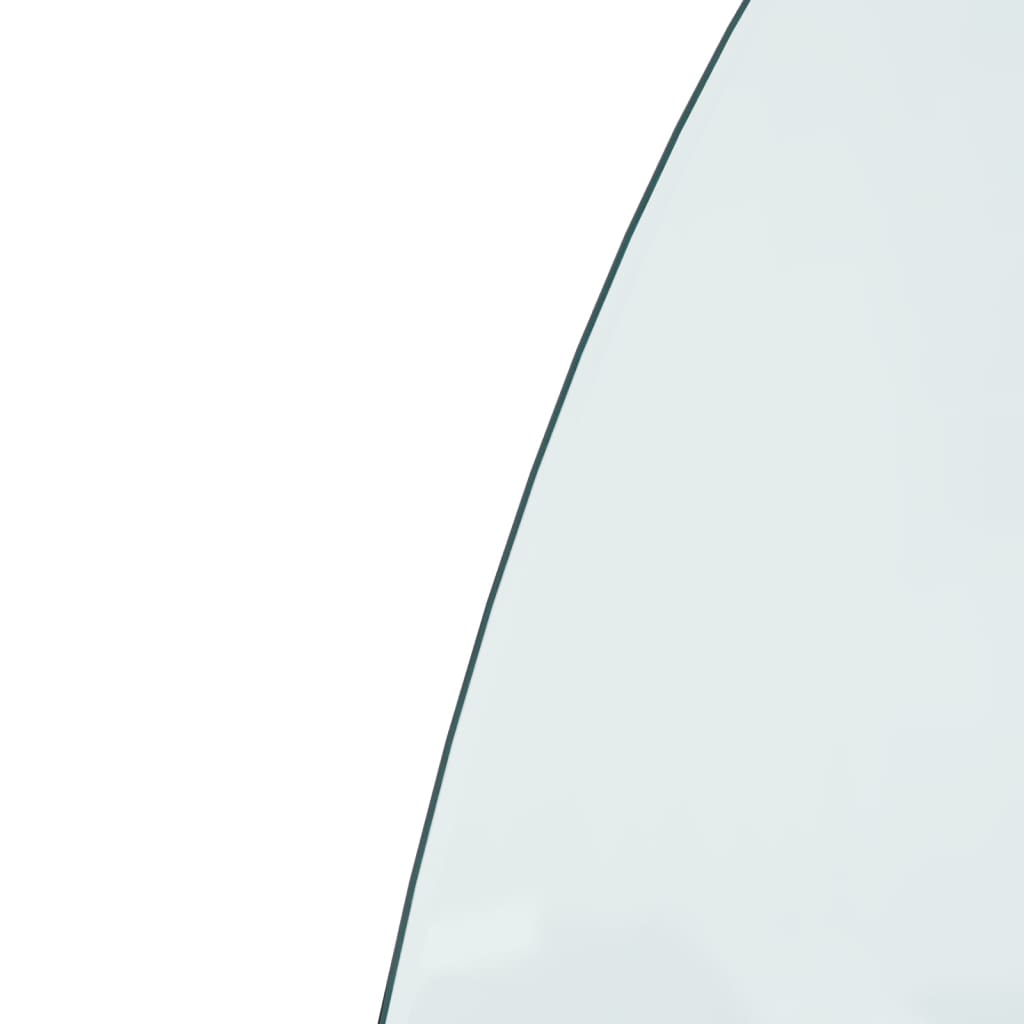 vidaXL Plaque de verre de cheminée Demi-rond 800x600 mm
