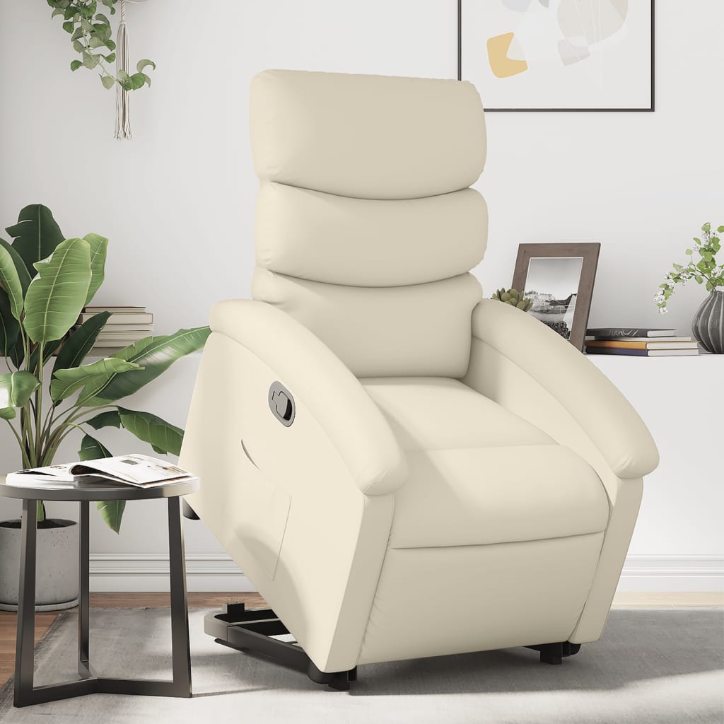 vidaXL Fauteuil inclinable Crème Similicuir