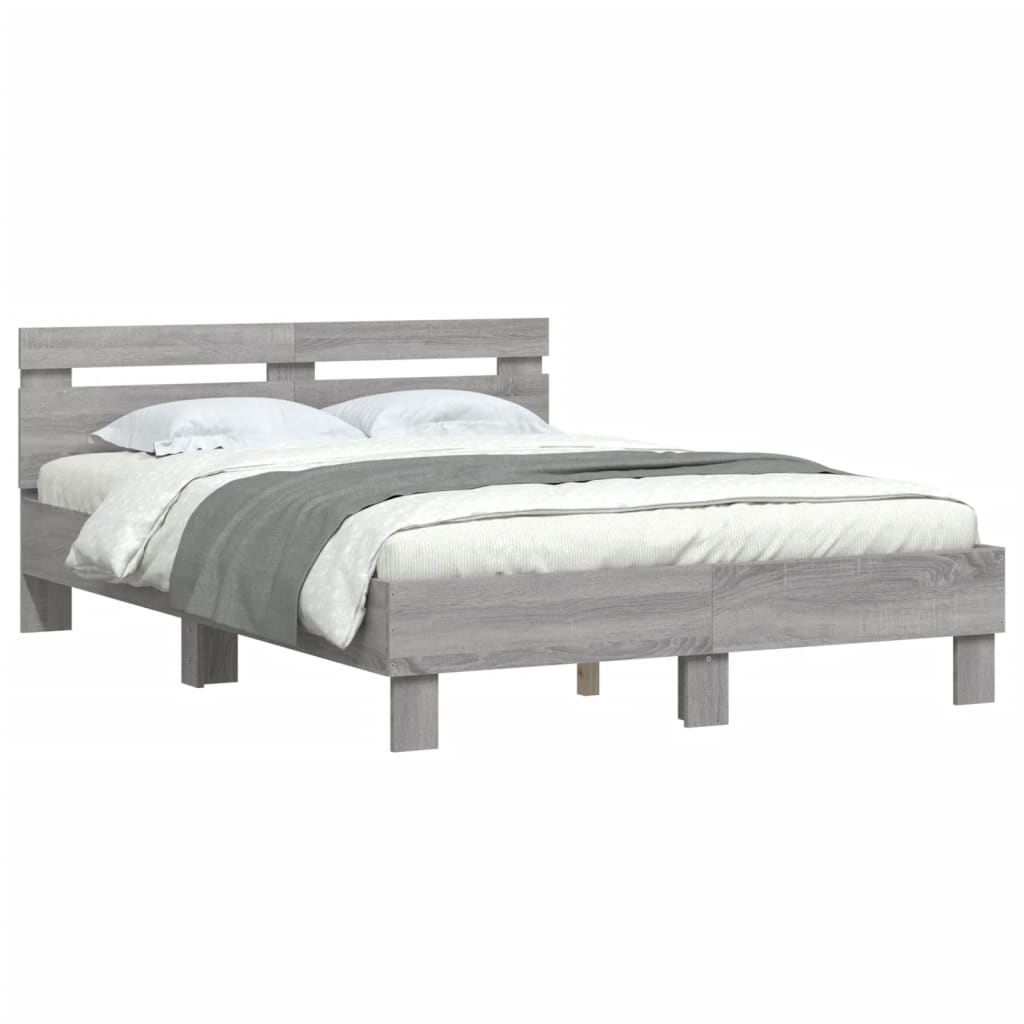 vidaXL Cadre de lit sans matelas sonoma gris 120x200 cm