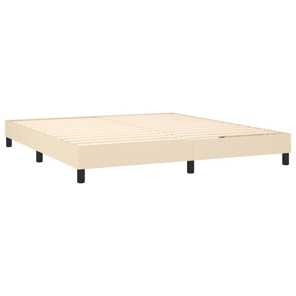 vidaXL Sommier à lattes de lit avec matelas Crème 180x200 cm Tissu