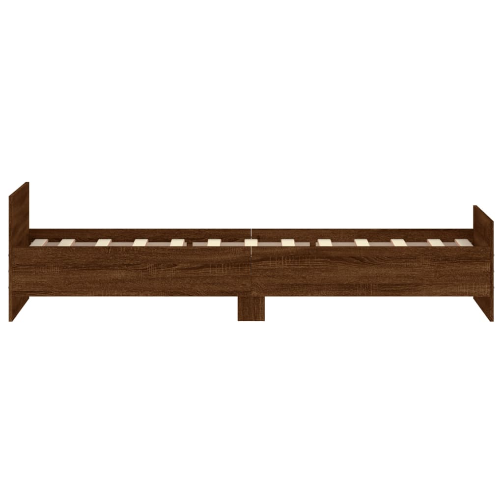 vidaXL Cadre de lit sans matelas chêne marron 75x190cm bois ingénierie