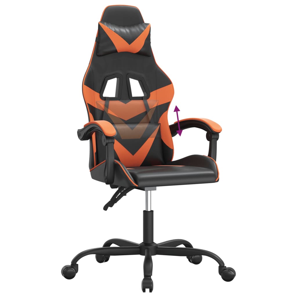 vidaXL Chaise de jeu Noir et orange Similicuir