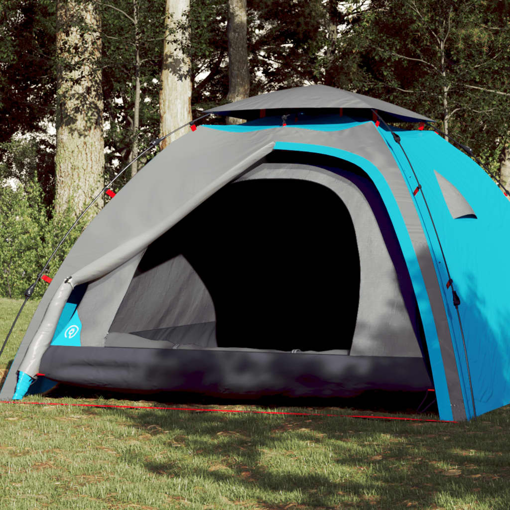 vidaXL Tente de camping à dôme 4 personnes bleu libération rapide