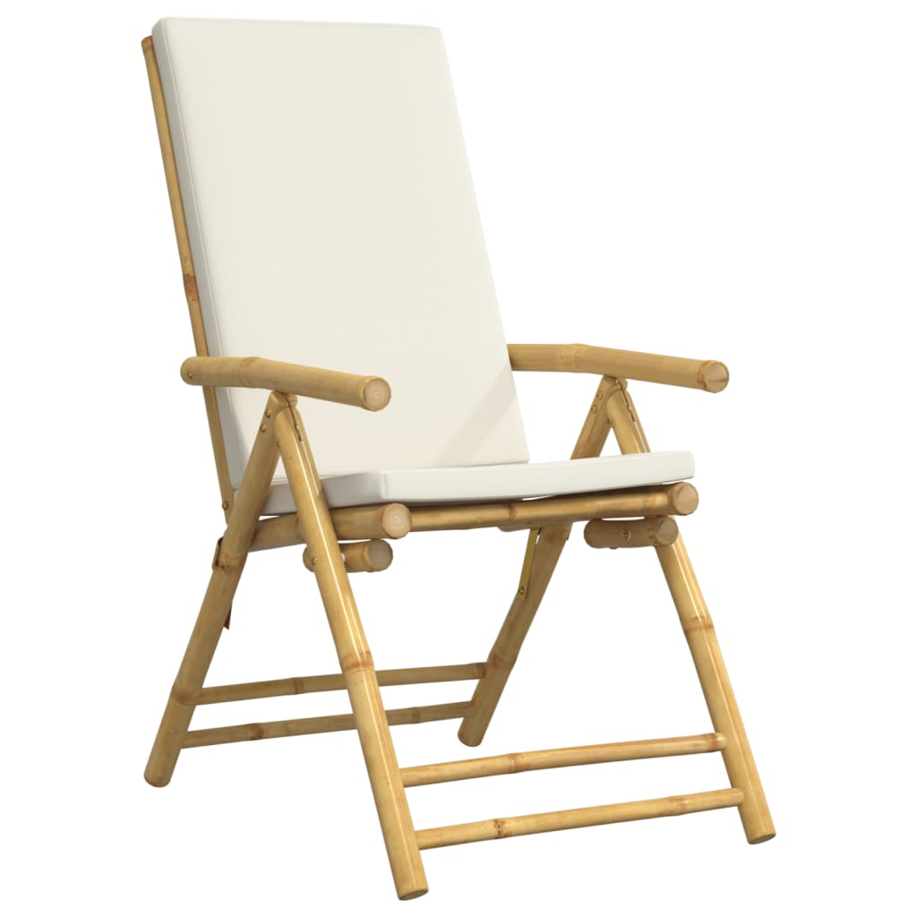 vidaXL Chaises de bistro pliantes lot de 4 et coussins blanc crème