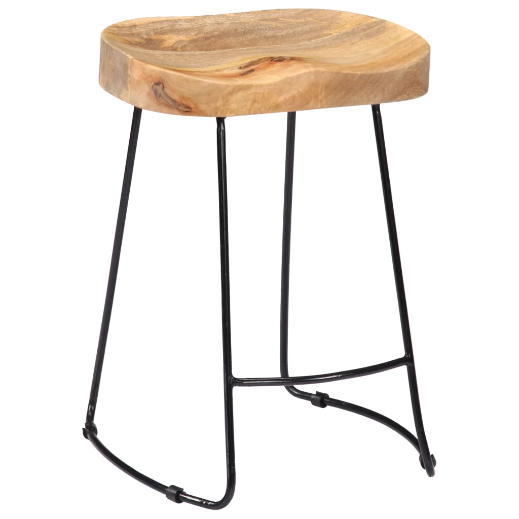 vidaXL Tabourets de bar Gavin lot de 2 bois de manguier massif