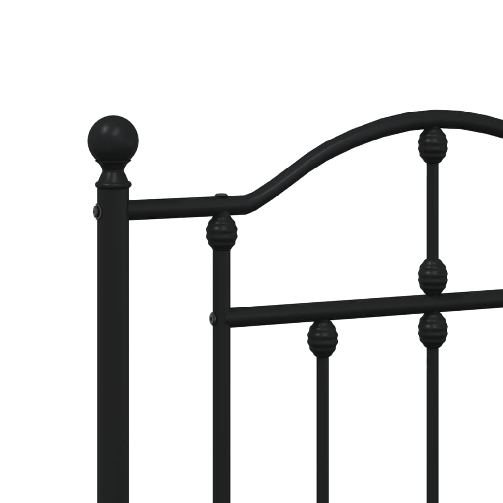 vidaXL Cadre de lit métal sans matelas avec tête de lit noir 183x213cm