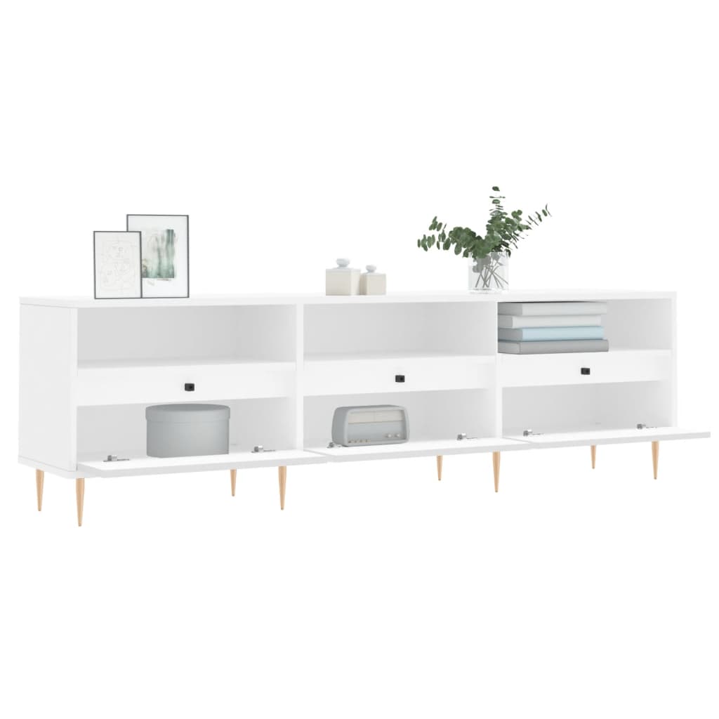 vidaXL Meuble TV blanc 150x30x44,5 cm bois d'ingénierie