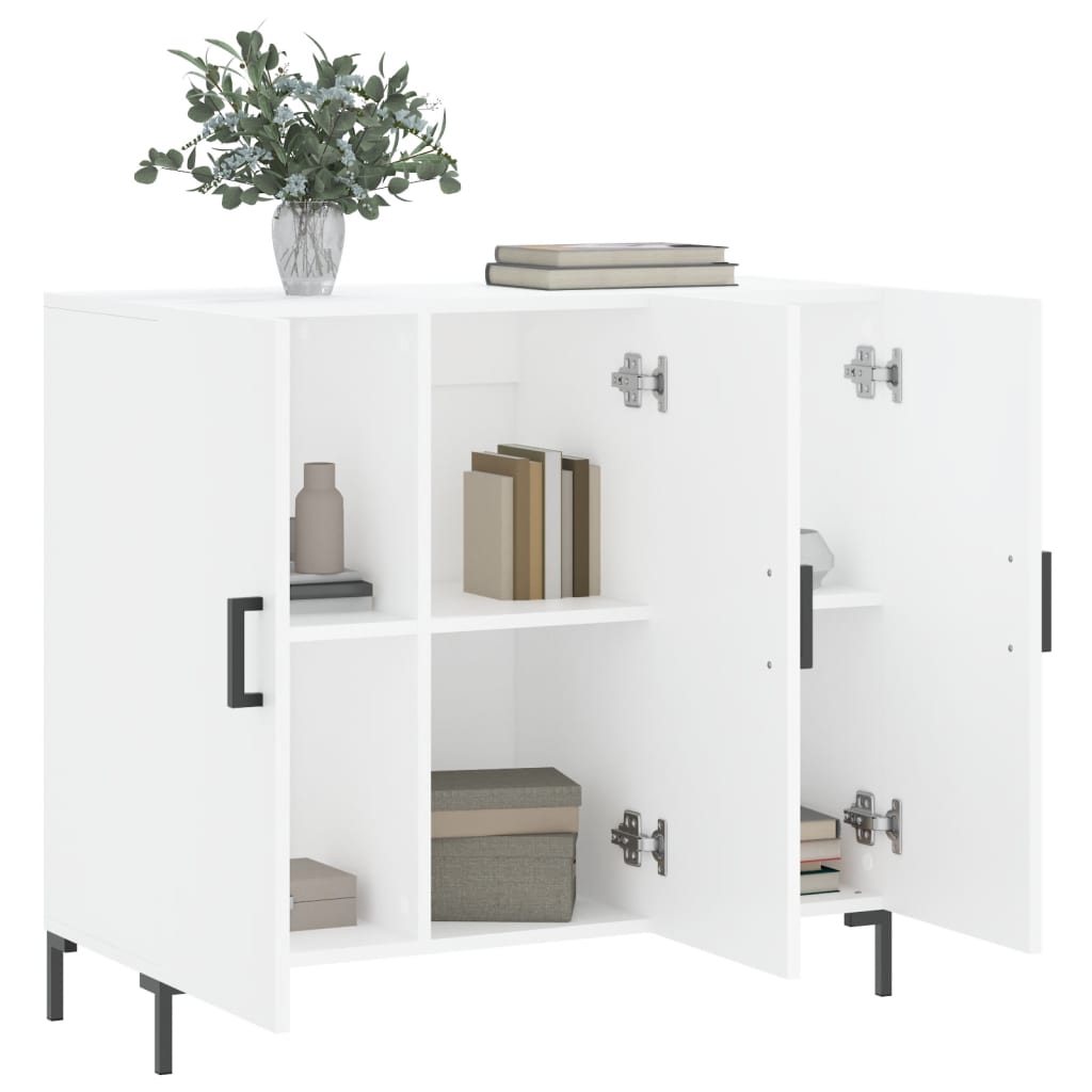 vidaXL Buffet blanc 90x34x80 cm bois d'ingénierie