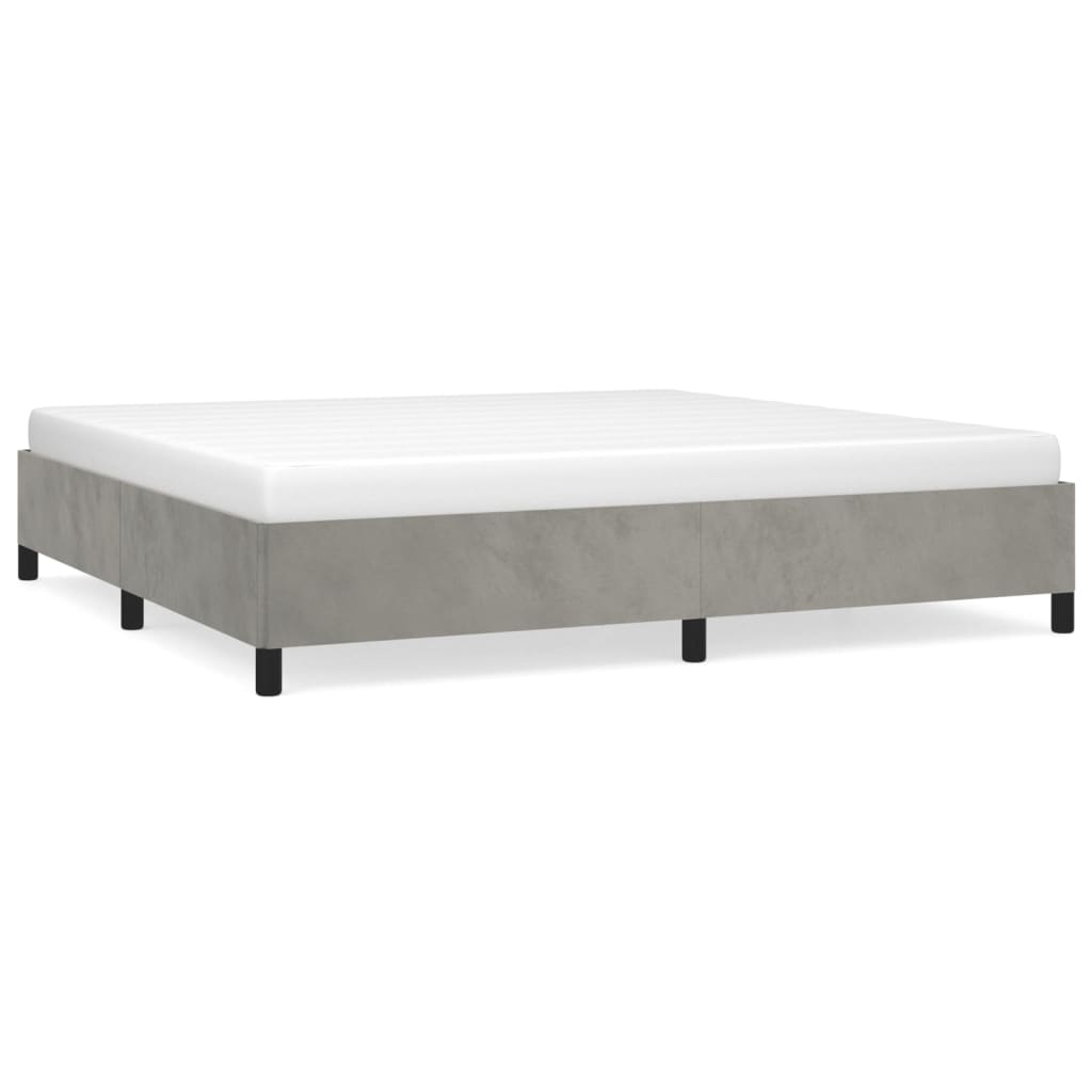 vidaXL Cadre de lit sans matelas gris clair 200x200 cm velours