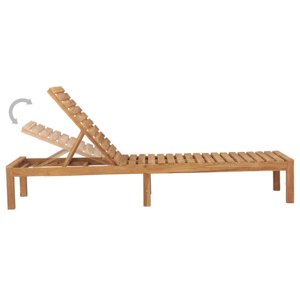 vidaXL Chaise longue bois de teck solide