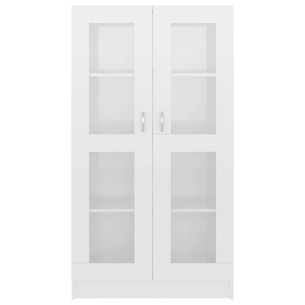 vidaXL Armoire à vitrine Blanc brillant 82,5x30,5x150 cm Aggloméré