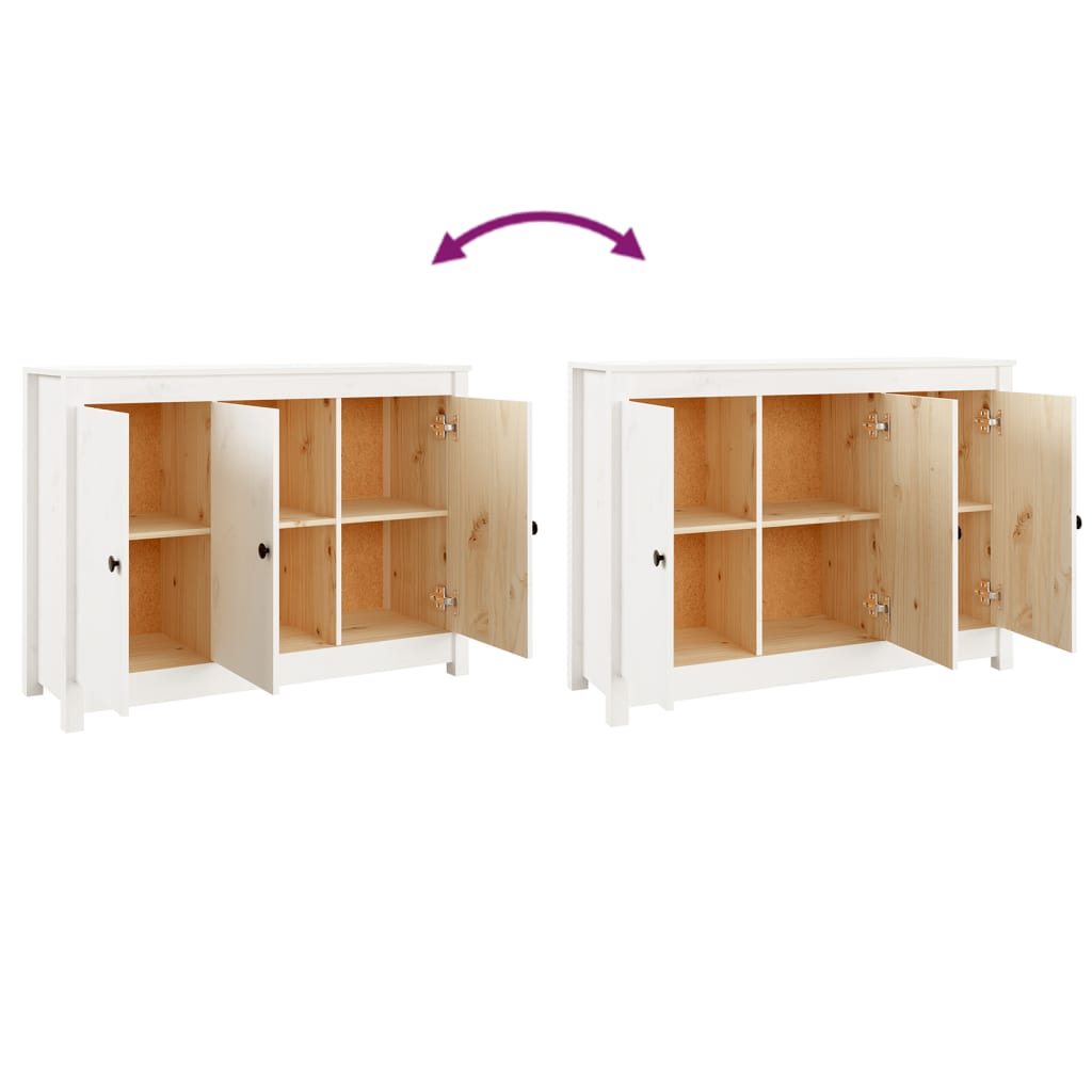 vidaXL Buffet Blanc 100x35x74 cm Bois massif de pin