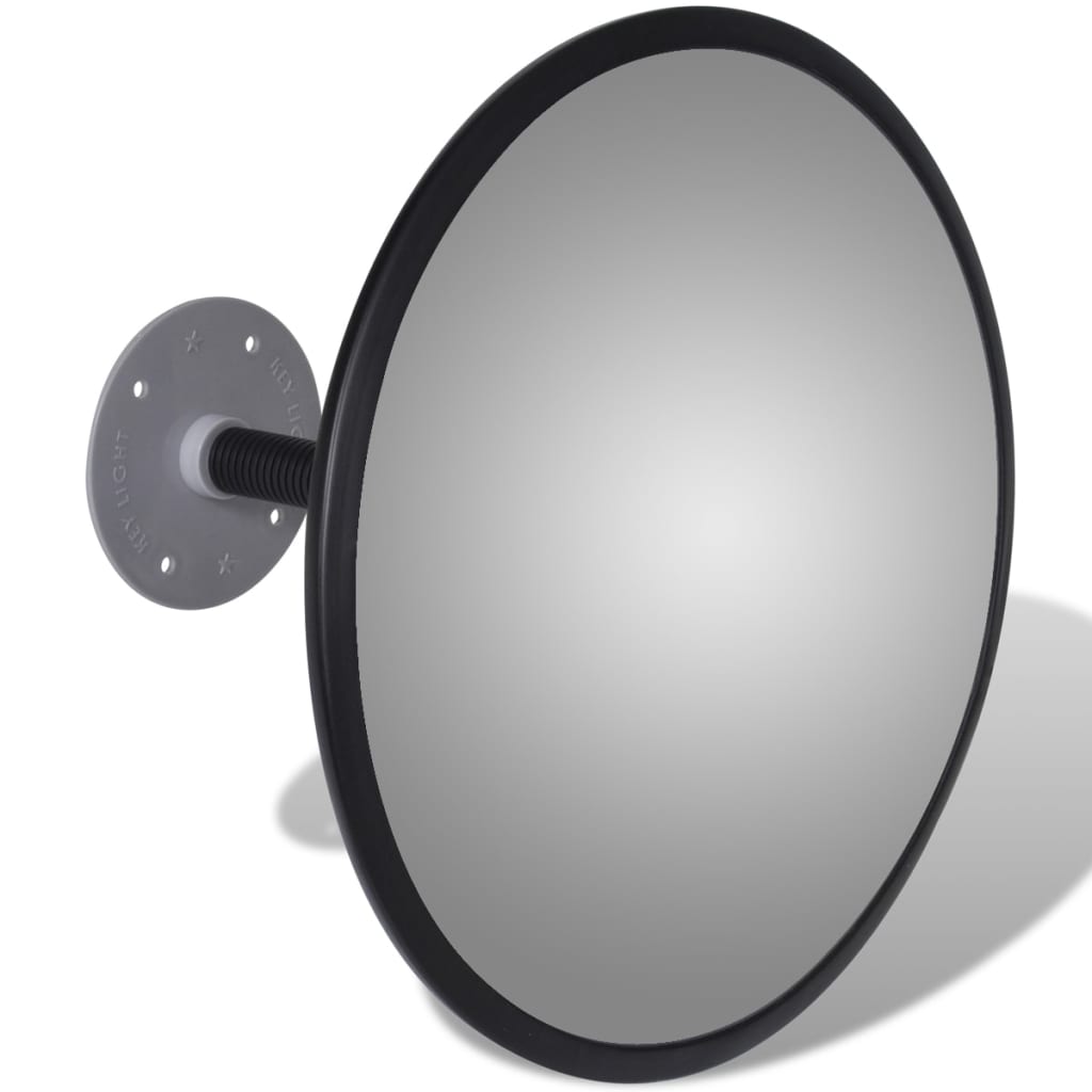 vidaXL Miroir de trafic convexe Acrylique Noir 30 cm Intérieur