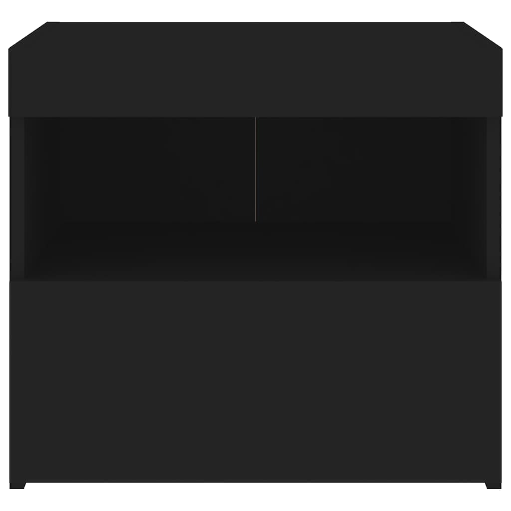 vidaXL Table de chevet avec lumières LED noir 50x40x45 cm