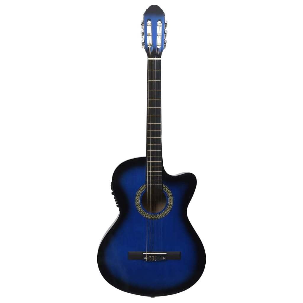 vidaXL Guitare découpée classique occidentale égaliseur 6 cordes Bleu