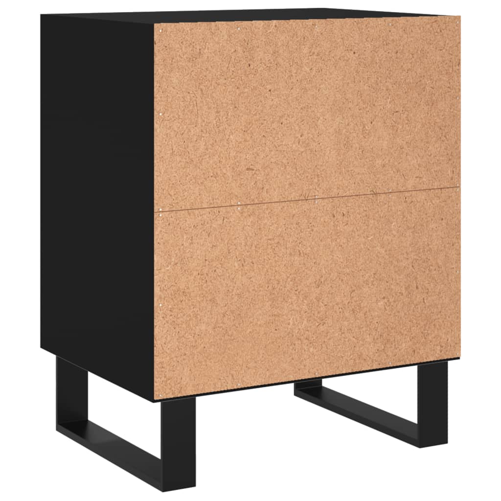 vidaXL Tables de chevet 2 pcs noir 40x30x50 cm bois d'ingénierie