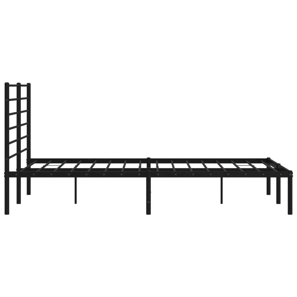 vidaXL Cadre de lit métal sans matelas avec tête de lit noir 150x200cm