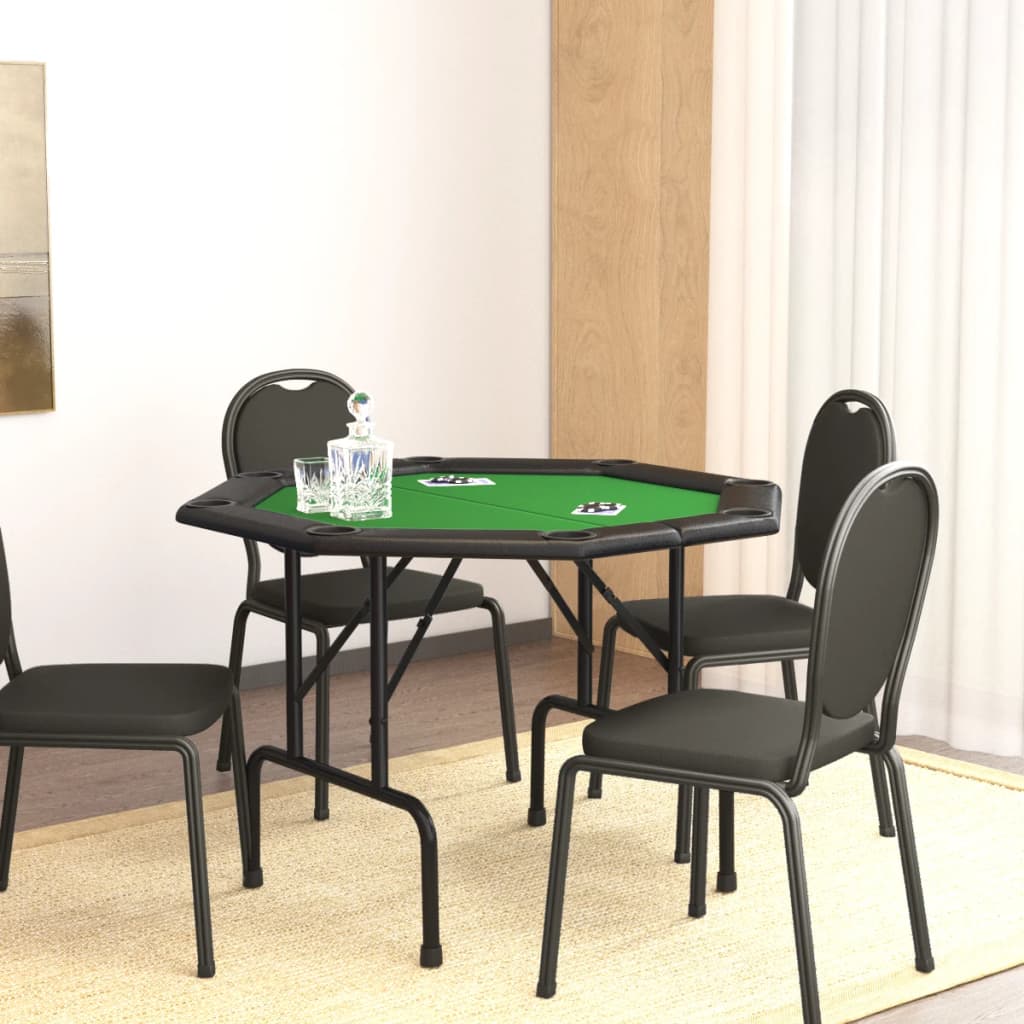 vidaXL Table de poker pliable 8 joueurs Vert 108x108x75 cm