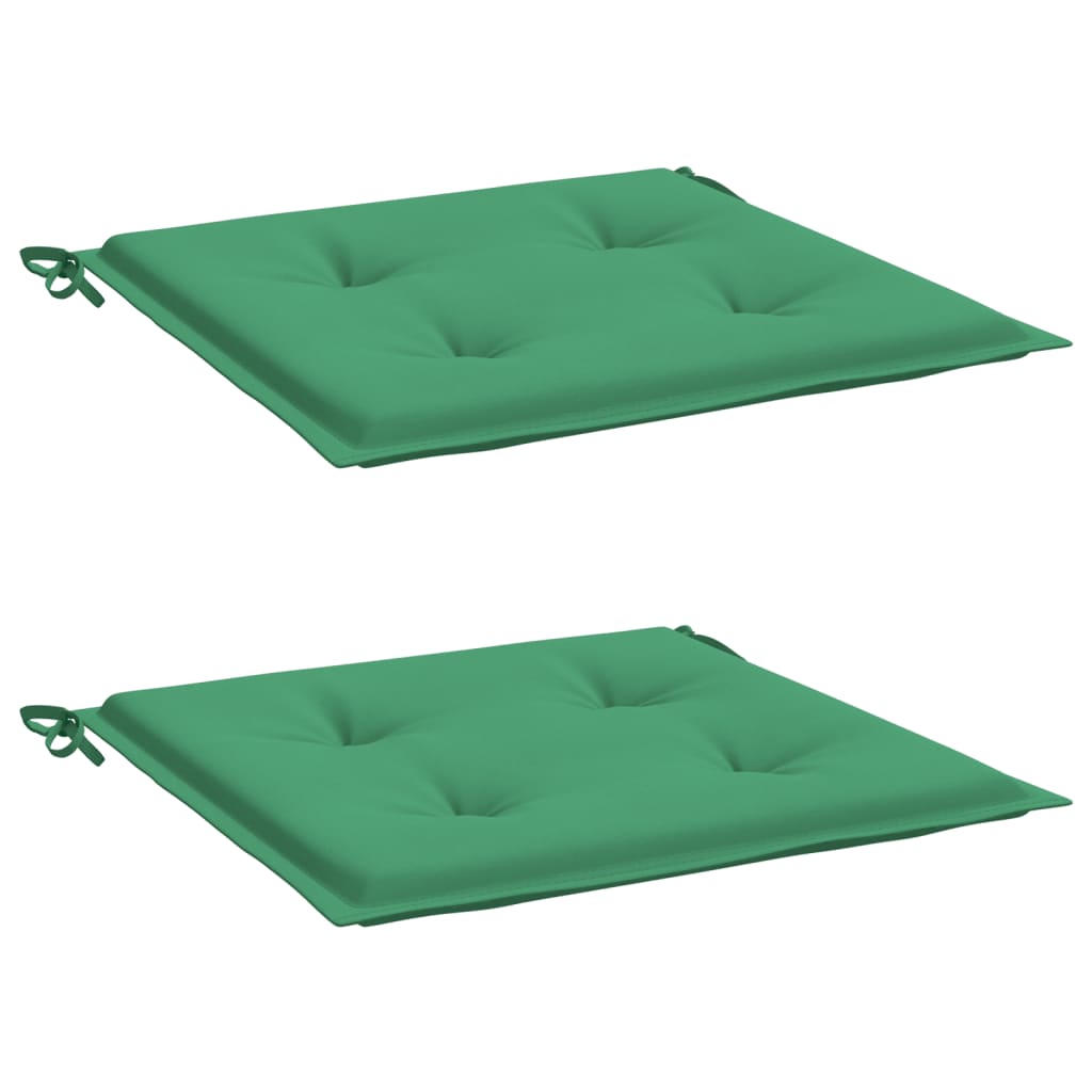 vidaXL Coussins de chaise de jardin lot de 2 vert 50x50x3 cm