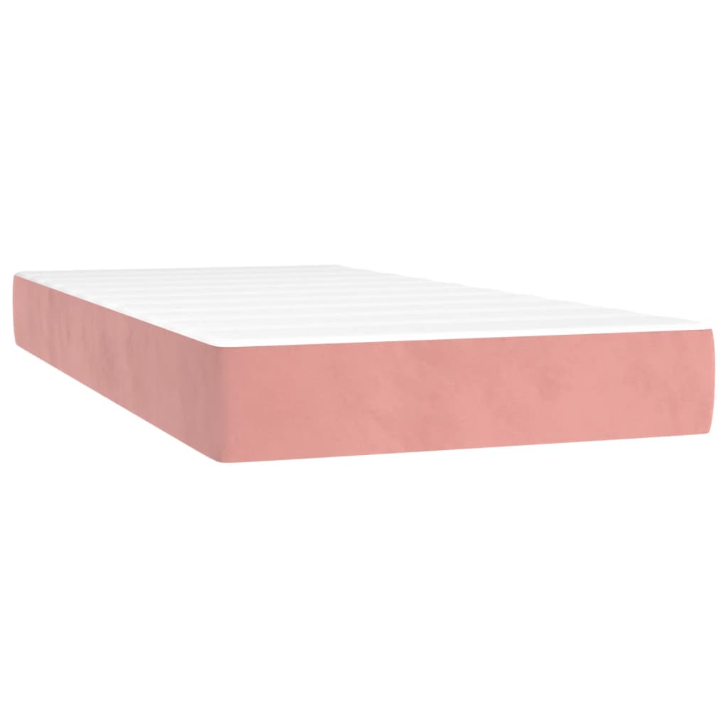 vidaXL Sommier à lattes de lit et matelas Rose 80x200 cm Velours