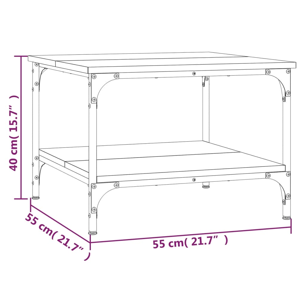 vidaXL Table basse Noir 55x55x40 cm bois d'ingénierie