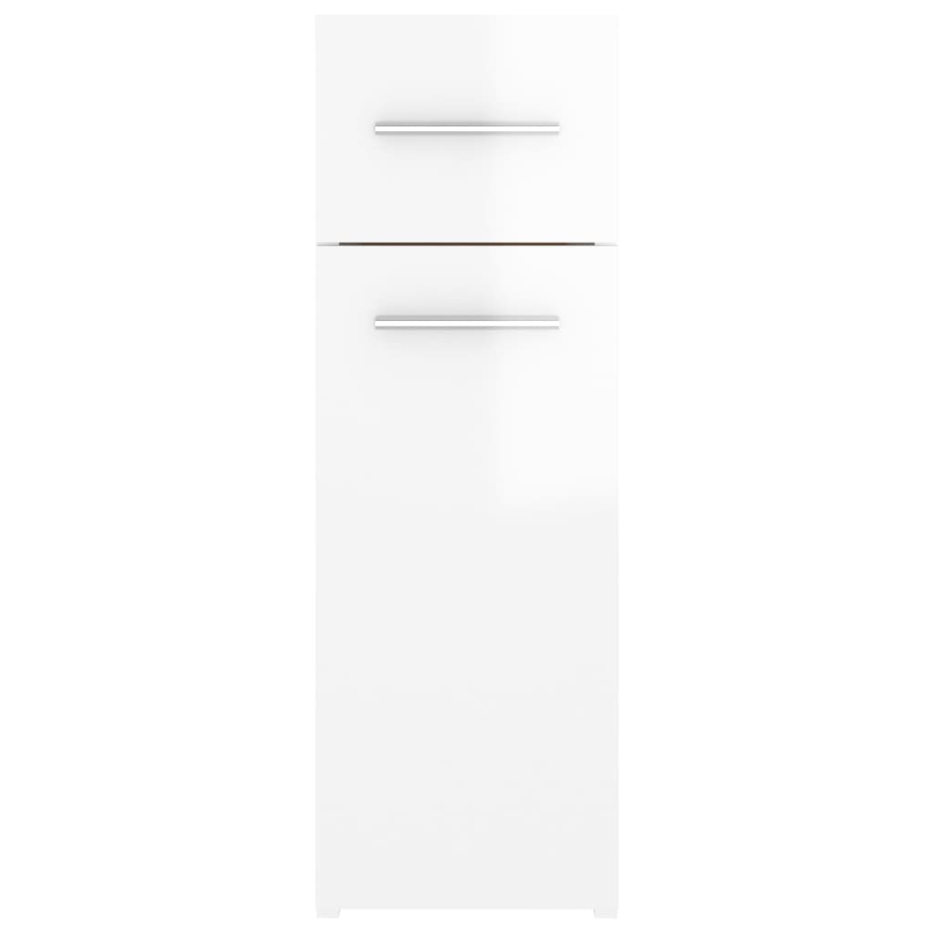 vidaXL Armoire d'apothicaire Blanc brillant 20x45,5x60 cm Aggloméré