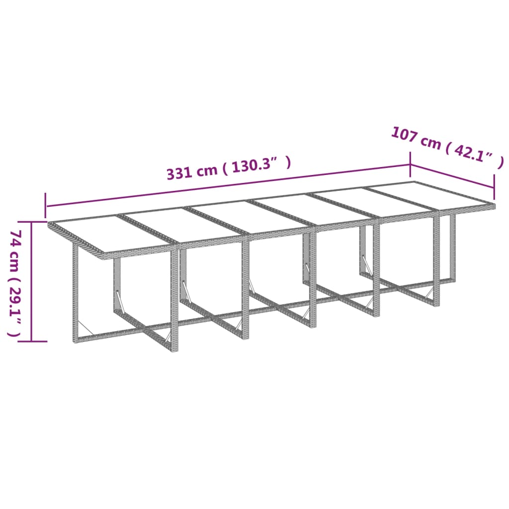 vidaXL Ensemble à manger de jardin coussins 17 pcs Résine tressée Gris