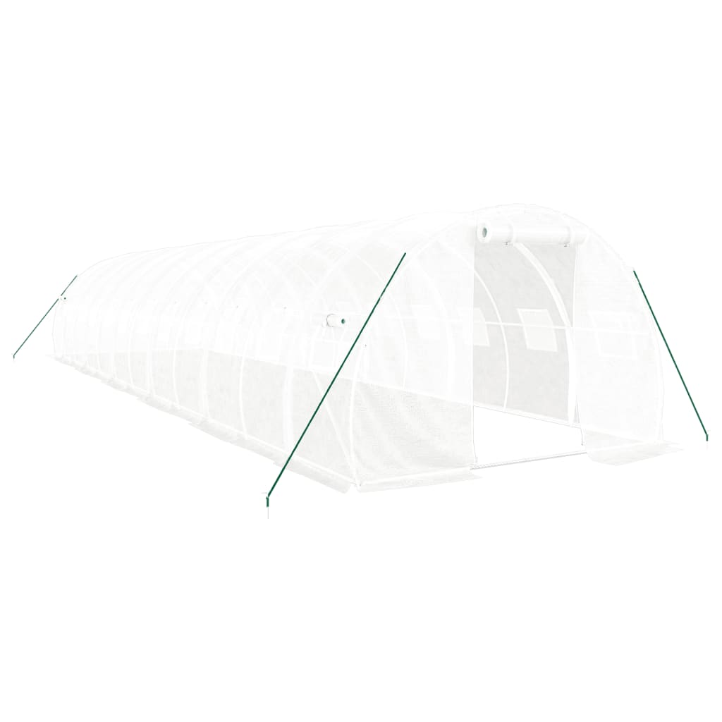 vidaXL Serre avec cadre en acier blanc 36 m² 12x3x2 m