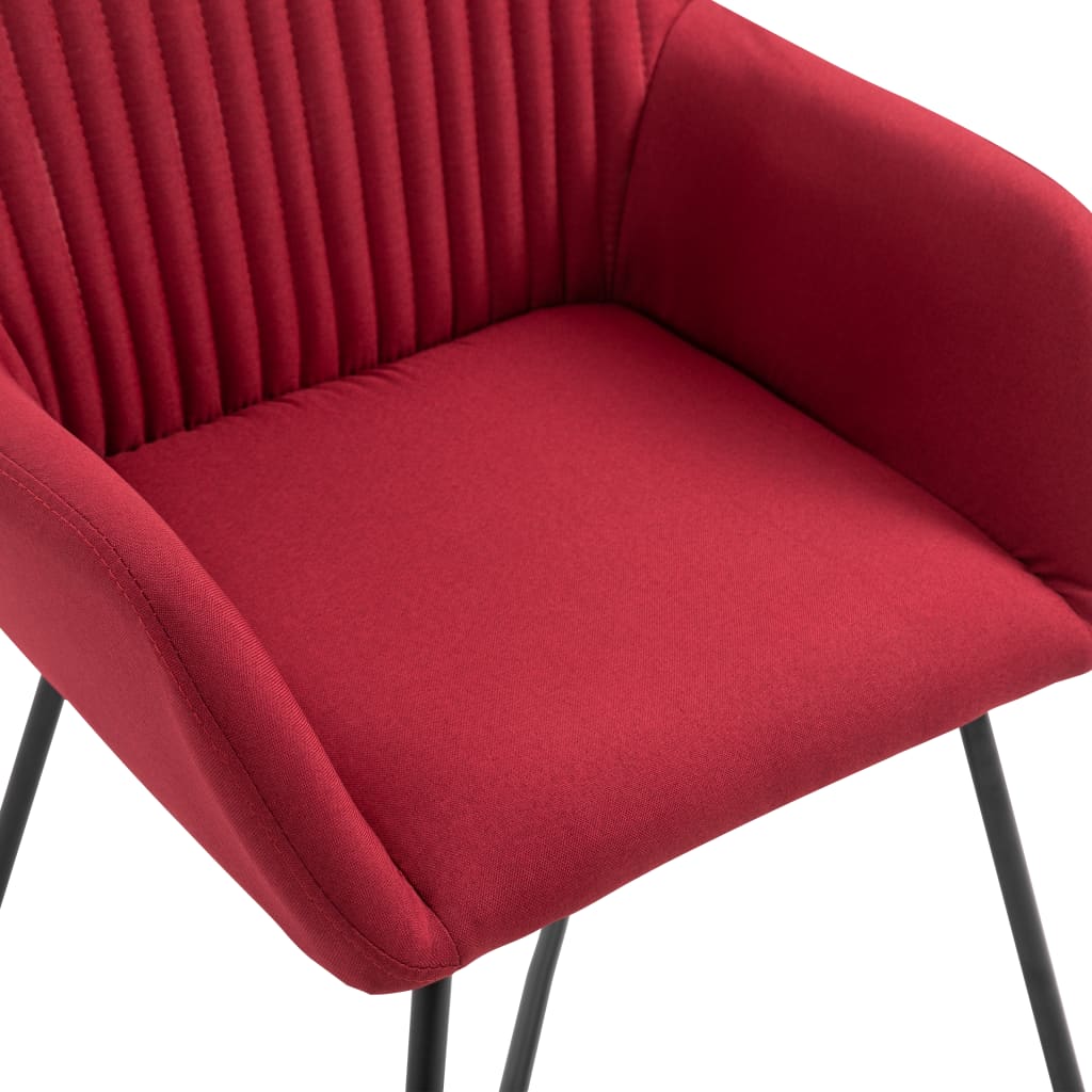 vidaXL Chaises à manger lot de 6 rouge bordeaux tissu