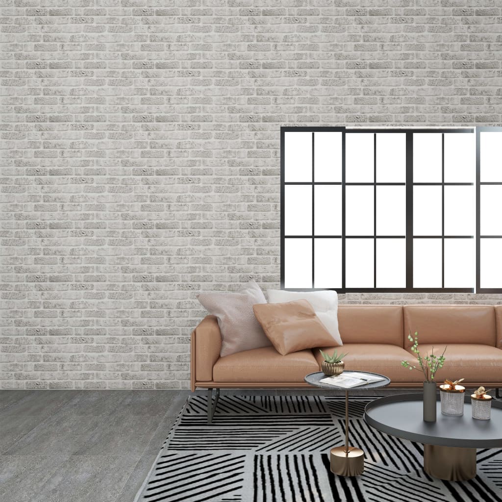 vidaXL Panneaux muraux 3D Design de brique gris clair 10 pcs EPS