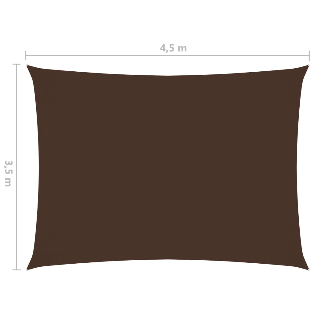 vidaXL Voile de parasol tissu oxford rectangulaire 3,5x4,5 m marron
