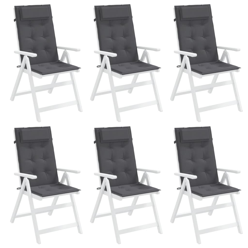 vidaXL Coussins de chaise à dossier haut lot de 6 anthracite