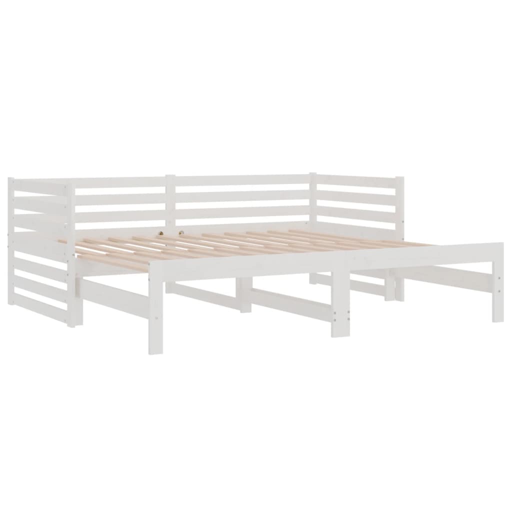 vidaXL Lit coulissant Blanc 2x(90x190) cm Bois de pin massif